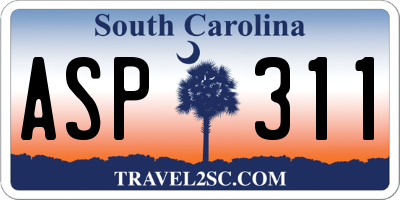 SC license plate ASP311