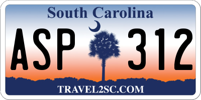 SC license plate ASP312
