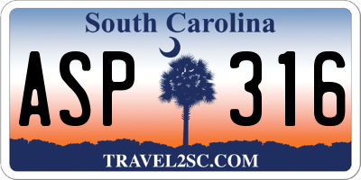 SC license plate ASP316