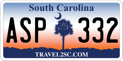 SC license plate ASP332