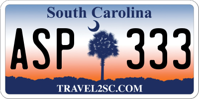 SC license plate ASP333