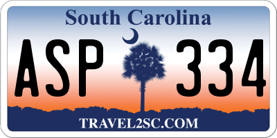 SC license plate ASP334