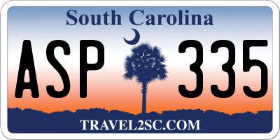 SC license plate ASP335
