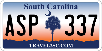 SC license plate ASP337