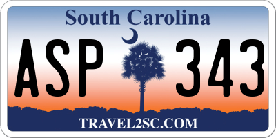 SC license plate ASP343
