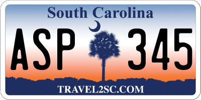 SC license plate ASP345