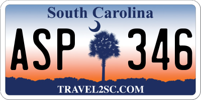 SC license plate ASP346