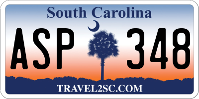 SC license plate ASP348
