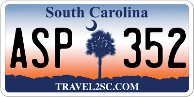 SC license plate ASP352