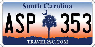 SC license plate ASP353