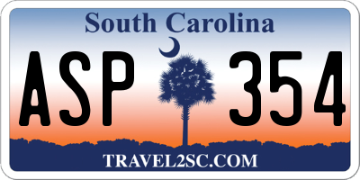 SC license plate ASP354