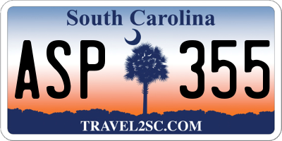 SC license plate ASP355