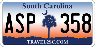 SC license plate ASP358