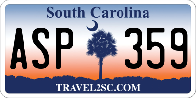 SC license plate ASP359