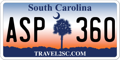 SC license plate ASP360