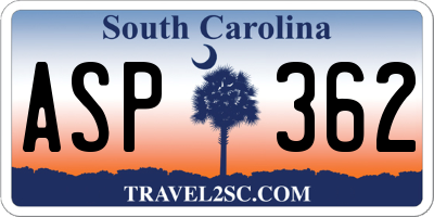 SC license plate ASP362