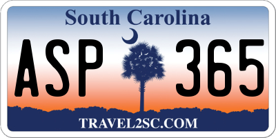 SC license plate ASP365