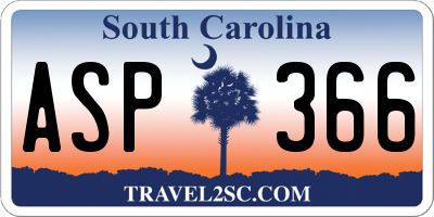 SC license plate ASP366