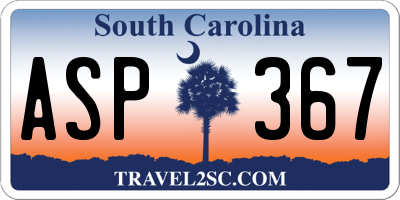 SC license plate ASP367