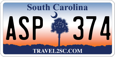 SC license plate ASP374