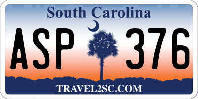 SC license plate ASP376