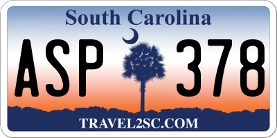 SC license plate ASP378