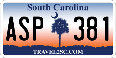 SC license plate ASP381