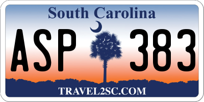 SC license plate ASP383