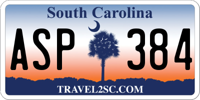 SC license plate ASP384