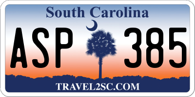 SC license plate ASP385