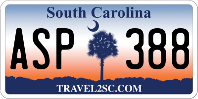 SC license plate ASP388