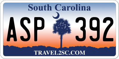 SC license plate ASP392