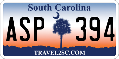 SC license plate ASP394