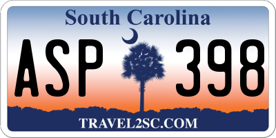 SC license plate ASP398