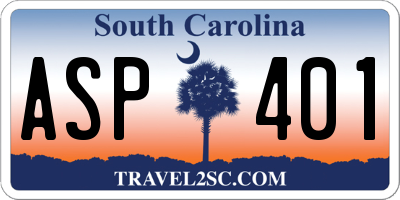 SC license plate ASP401