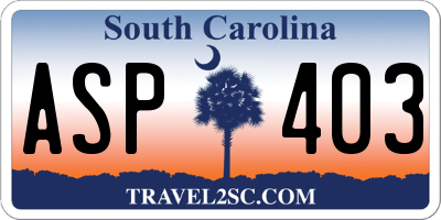 SC license plate ASP403