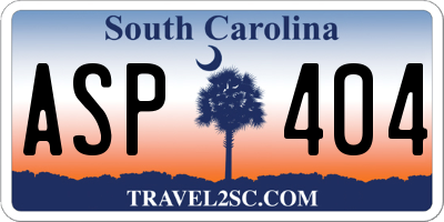 SC license plate ASP404