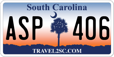 SC license plate ASP406