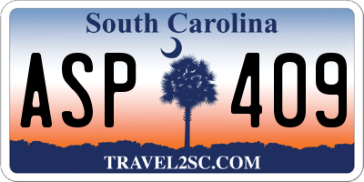 SC license plate ASP409
