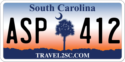 SC license plate ASP412