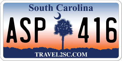 SC license plate ASP416