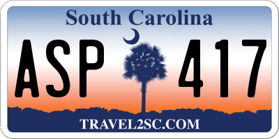 SC license plate ASP417