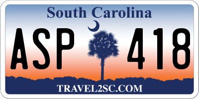 SC license plate ASP418