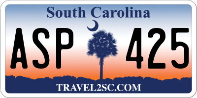 SC license plate ASP425