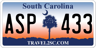 SC license plate ASP433