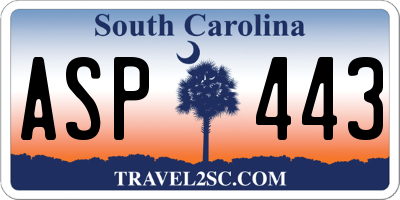 SC license plate ASP443