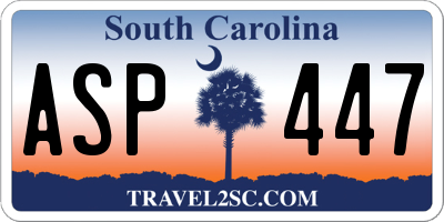 SC license plate ASP447