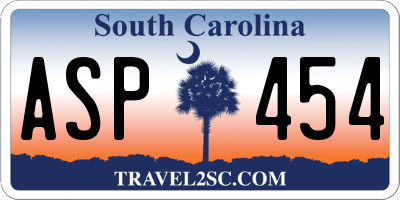 SC license plate ASP454