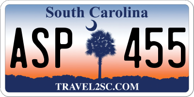 SC license plate ASP455
