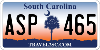 SC license plate ASP465